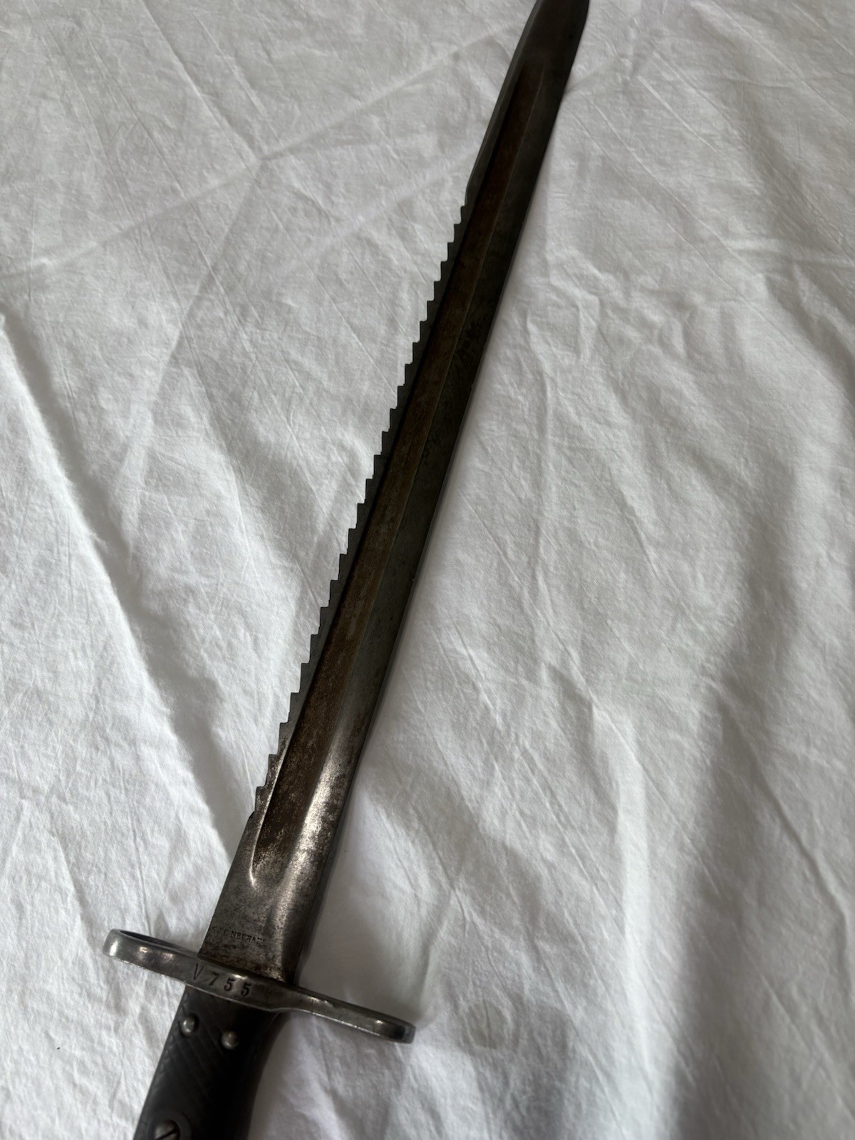 Swiss Vetterli Neuhausen Saw back Bayonet S.J.C. NEUHAUSEN 24"
