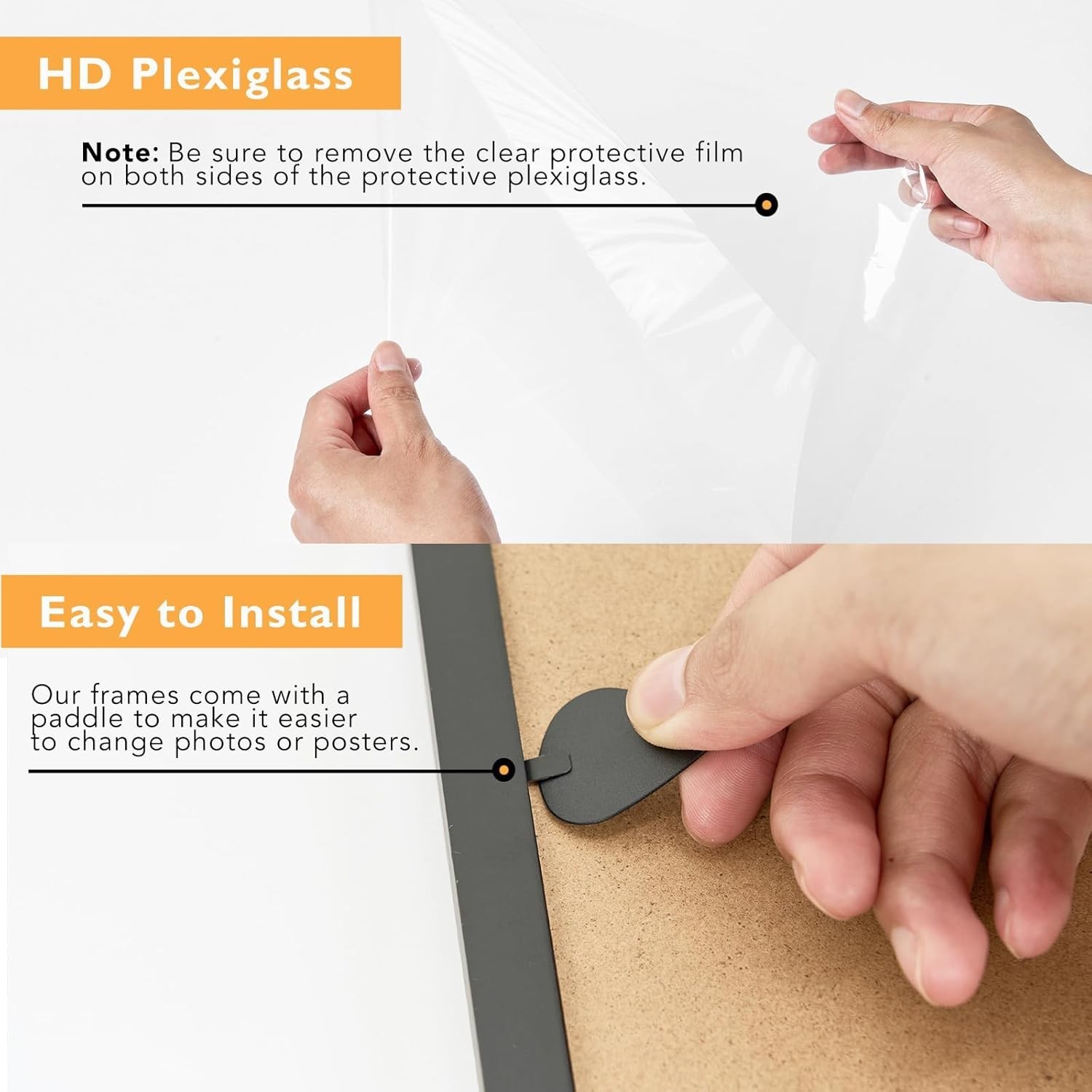 8X12 Picture Frames Black 1 or 2-Pack HIGH Definition Glass Front Cover Displays