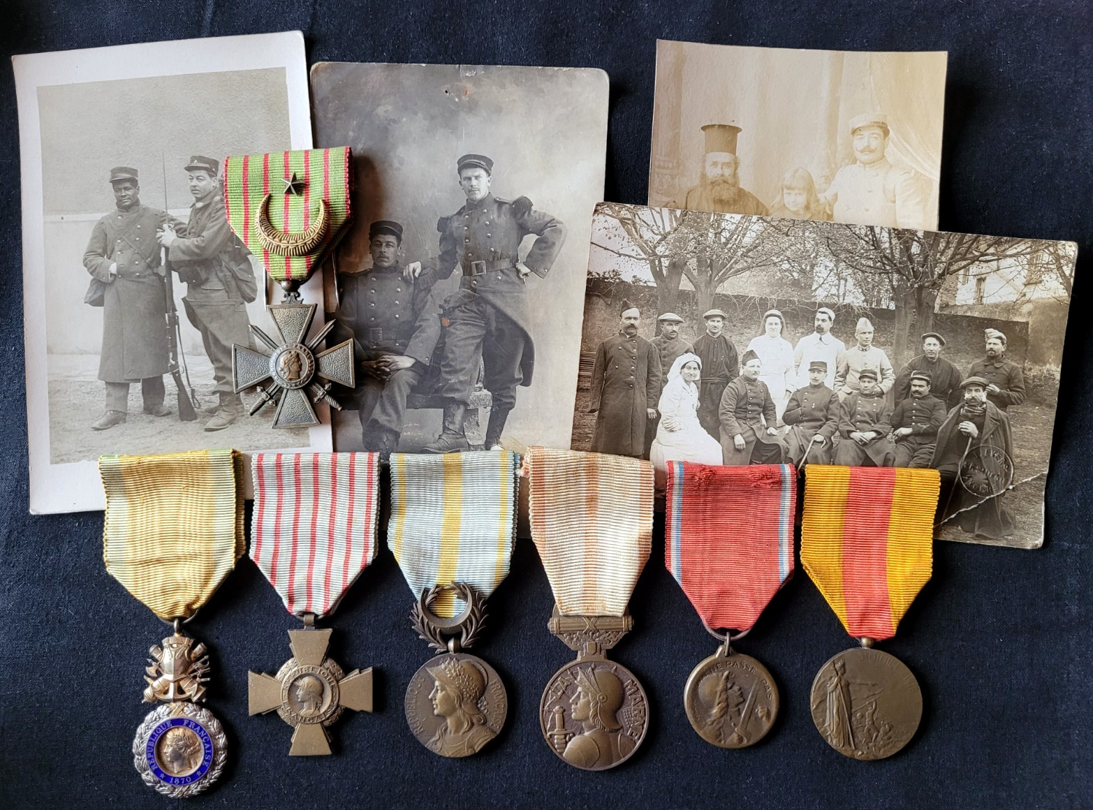 WW1 Original set French Military Medals 1914 1918 Orient Marne Verdun St Mihiel