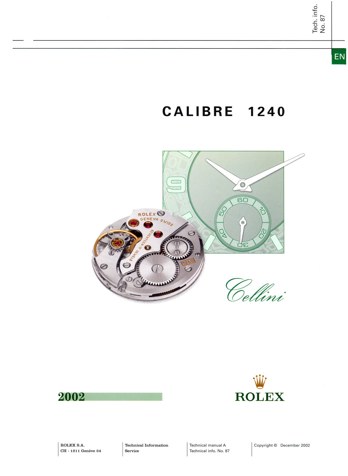 ROLEX MANUAL 2010 A TECHNICAL SERVICE CATALOG INFO SERVICE SPARE PART TECHNICAL