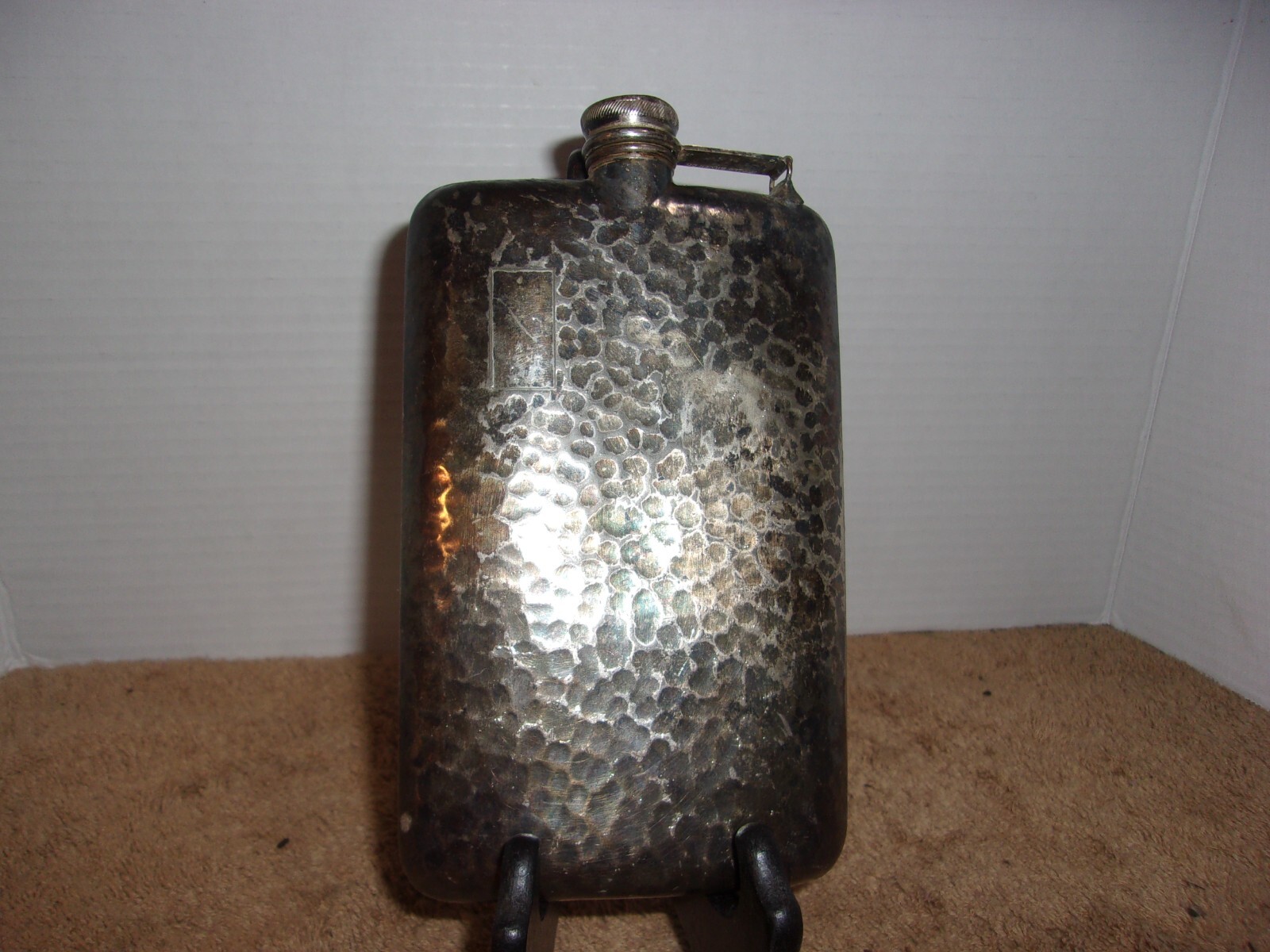 Apollo Silver Co. Hammered Hip Flask early 1900s