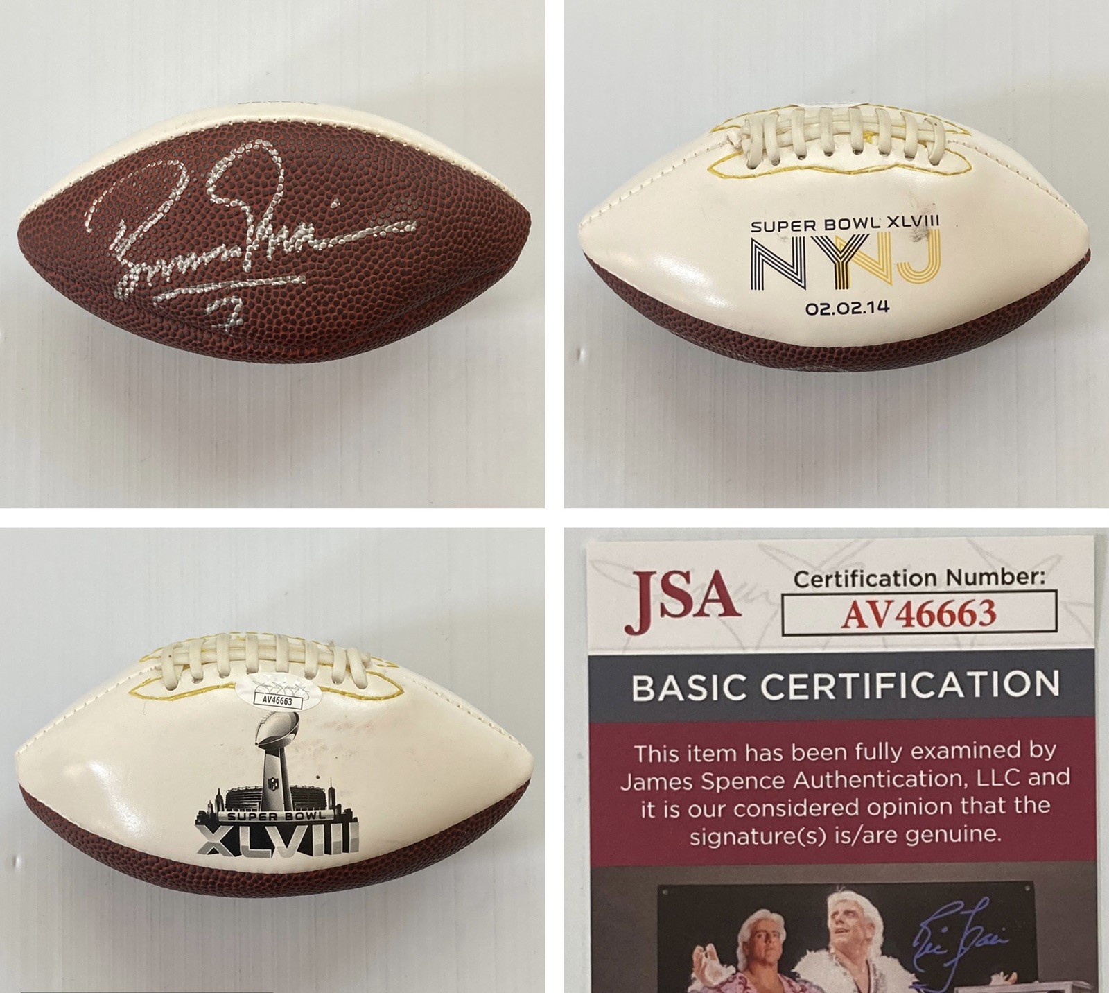 Boomer Esiason Signed Autograph Super Bowl XLVIII Mini Football - JSA - FREE S&H