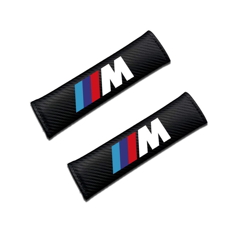 2PCS Black Car Seat Belt Cover Shoulder Pad Protector Trim Accessories For BMW M