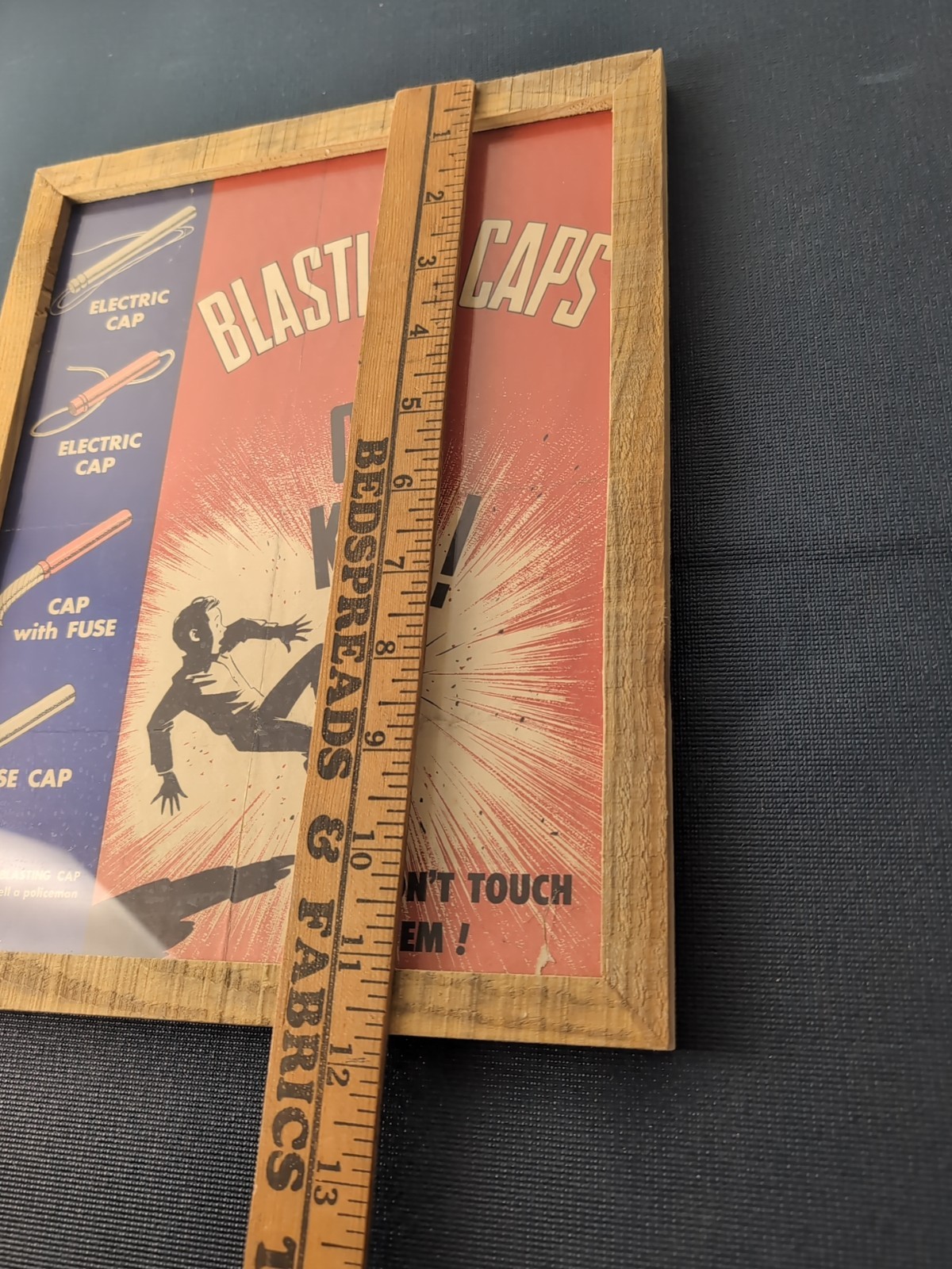 Vintage Blasting Caps Mine Safety Poster "Blasting Caps Can Kill!" 12x9