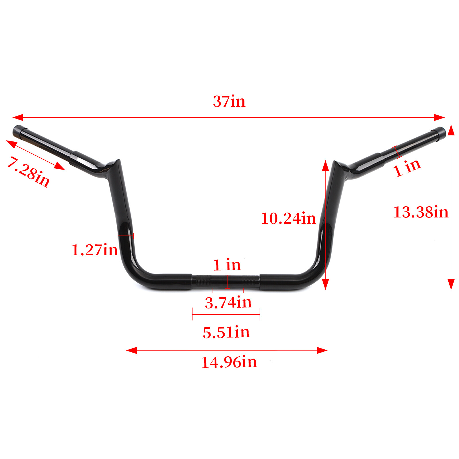 10" Meathook Ape Hanger Bars Handlebars For Harley Touring Street Glide Electra