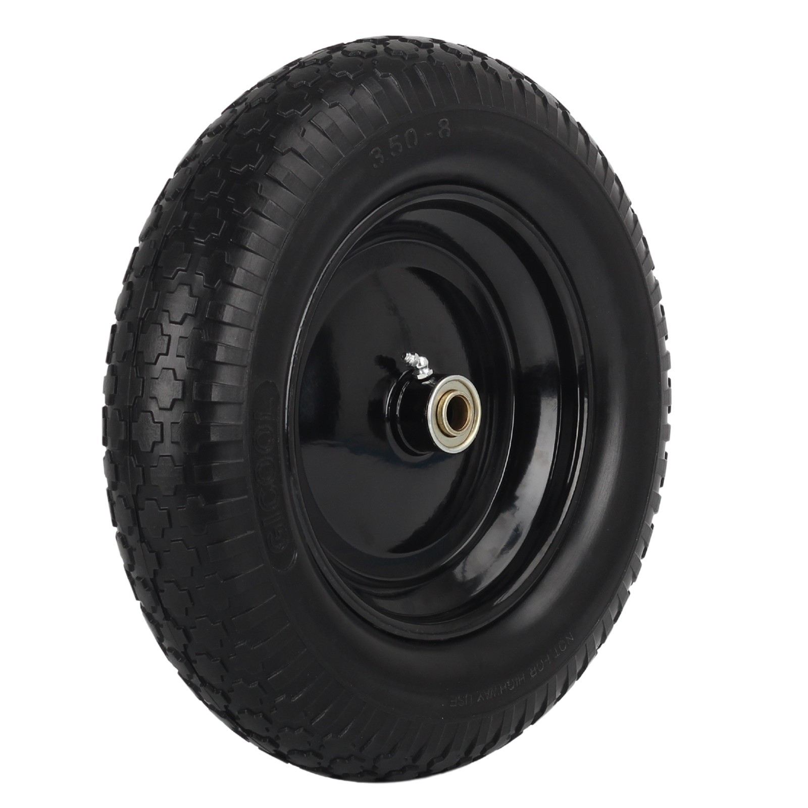 14.5 x 3.50-8 Flat free Tire & Wheel for Wheelbarrow Garden Wagon Trolley Cart