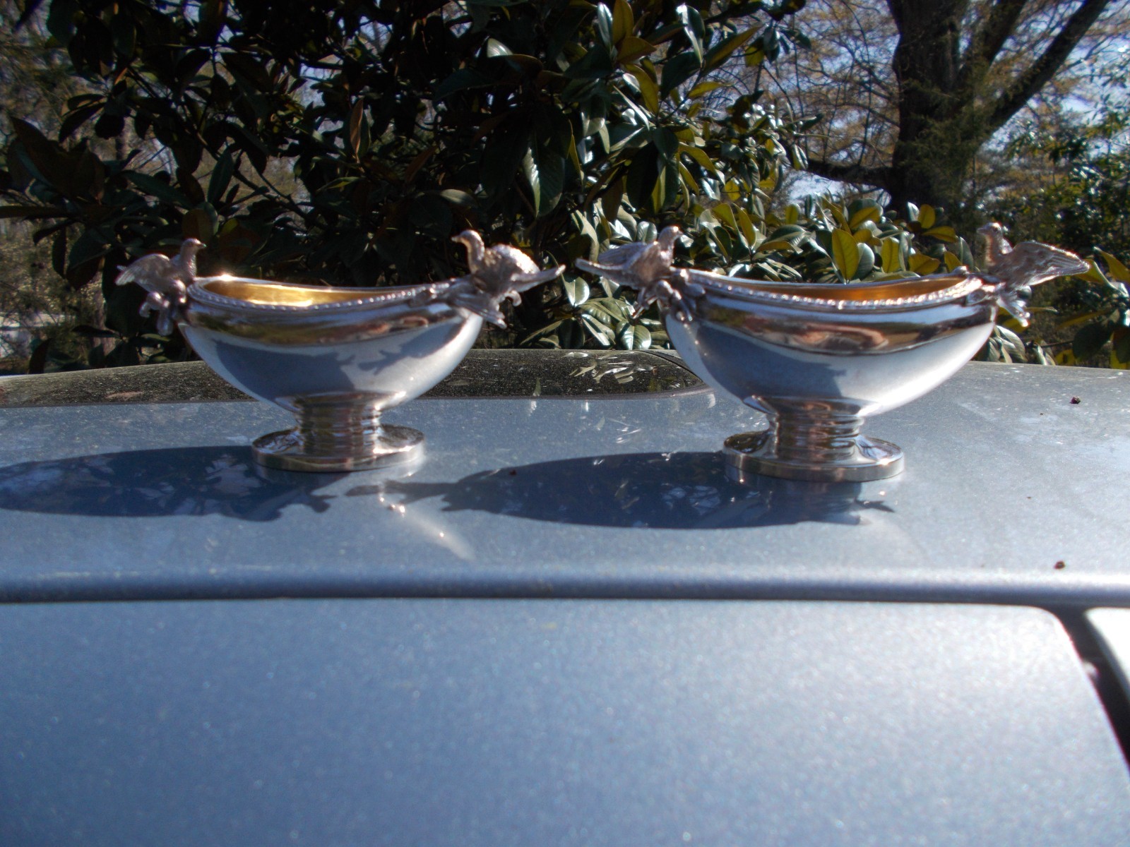 Gorham Pair of Coin Silver Figural Master Salts, Providence, RI.