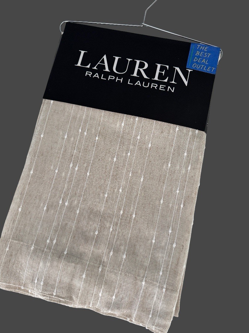 New Ralph Lauren Window Curtains 2 Panels Natural 54 x 96 Linen Back Tab Marley