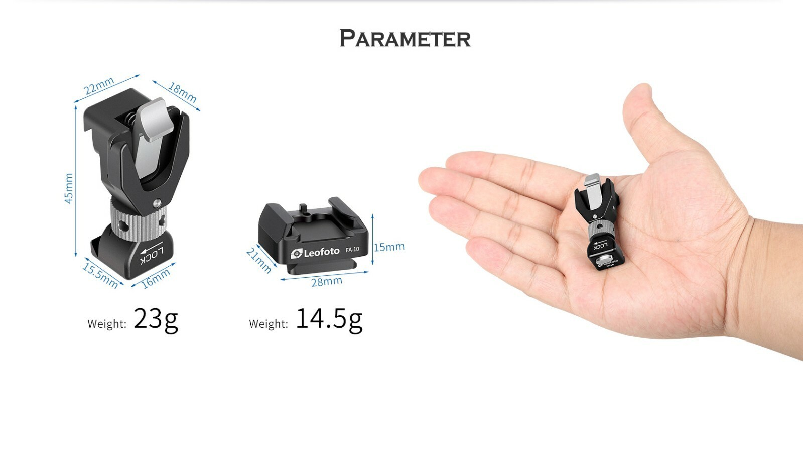 Leofoto FA-16+FA-10 Kit QR Flash Adapter for L Plate Side Mount