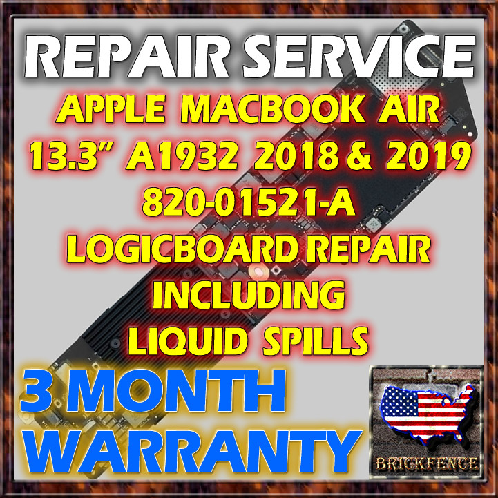 MACBOOK AIR 13.3" A1932 2018 2019 820-01521-A LOGIC BOARD REPAIR SERVICE