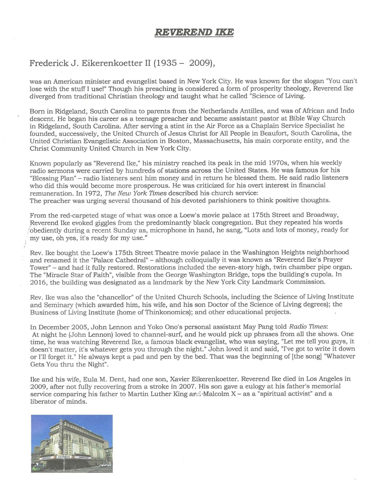 Vtg Lot African American Prosperity Evangelist Rev. Ike~1970s Action! + Ephemera