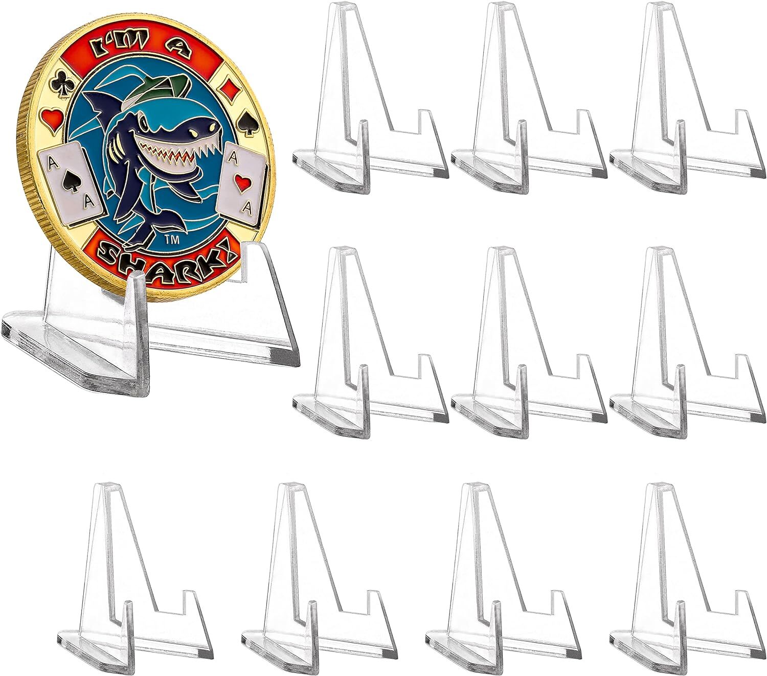 20X Coin Display Stands Paper Trading Card Easel Small Size Holder Clear Plastic