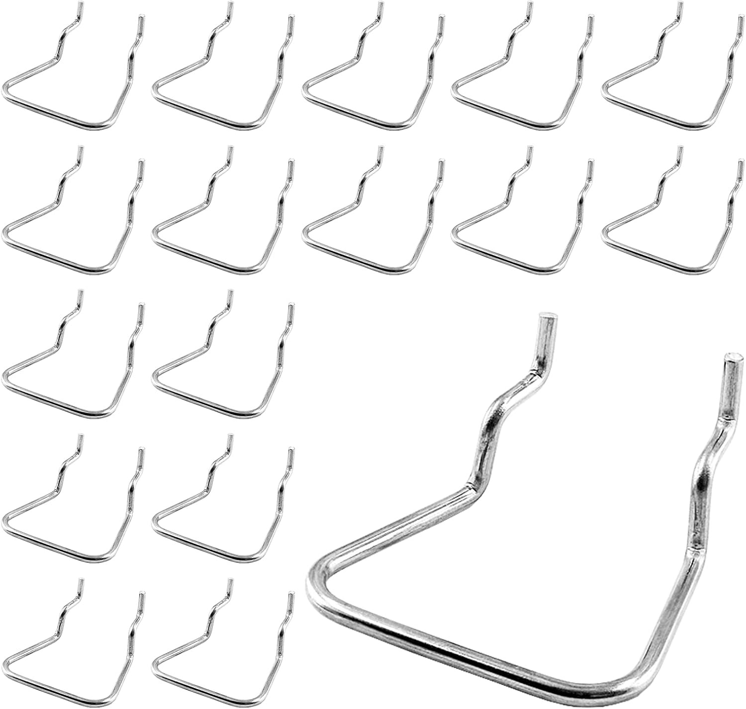 16pcs Pegboard Pliers Holders Stainless Steel Hooks Double Loop Pegboard Organiz