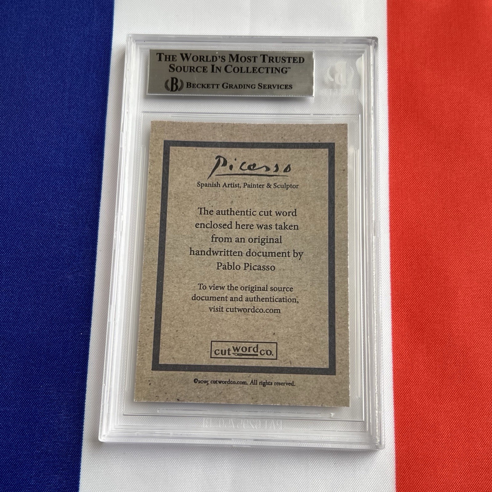 Pablo Picasso Handwritten Word Cut from a Autograph Letter Signed Beckett BAS