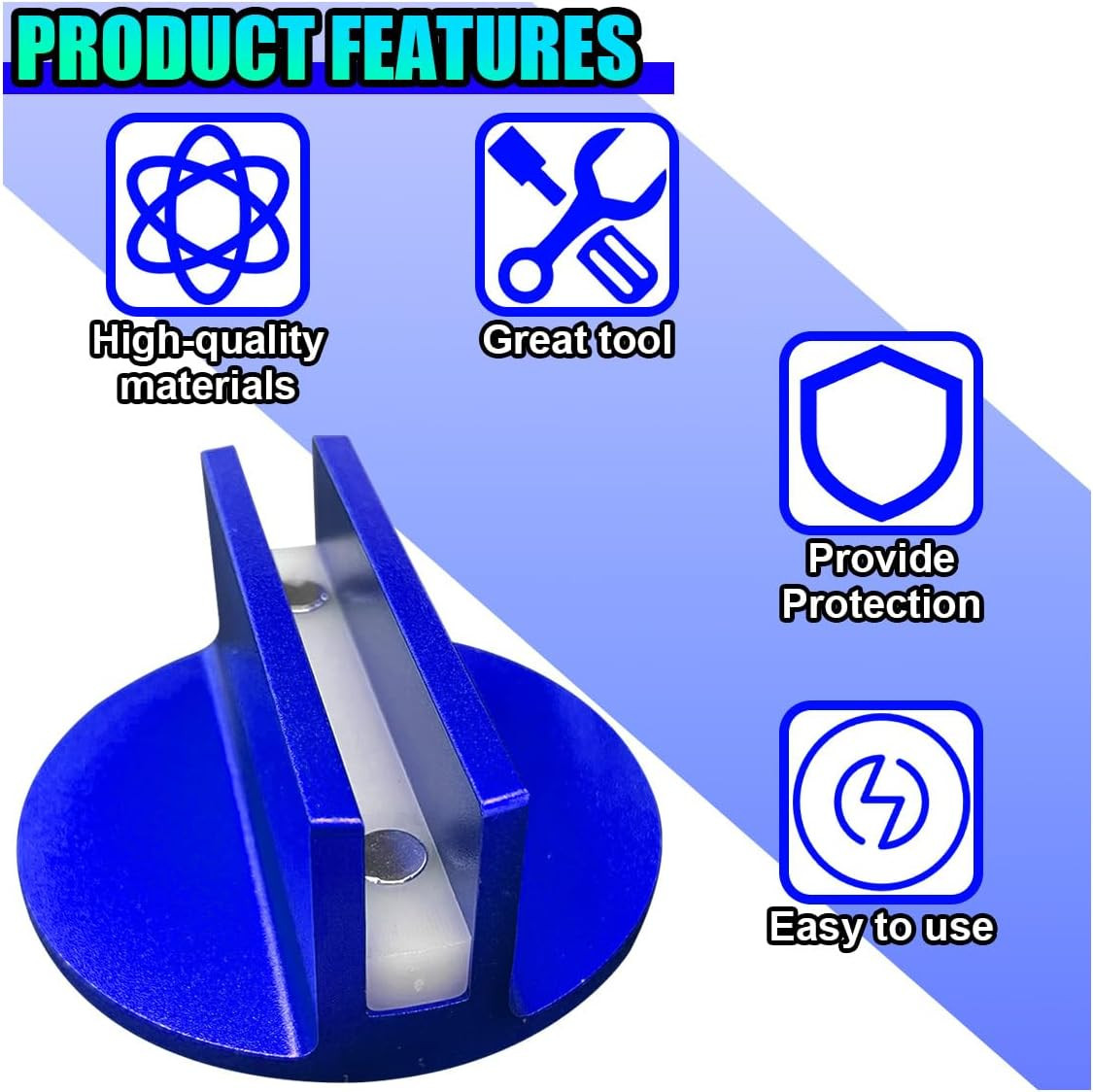 Universal Magnetic Jack Pad, Aluminum 0.37" Width Slotted Puck Pinch Weld Frame