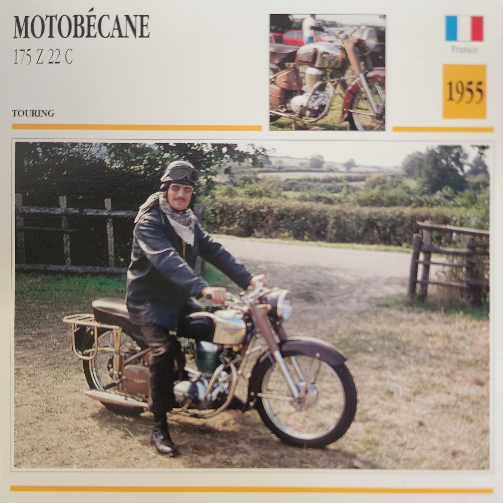 Motobecane Motorcycle Bike Picture Info Detail Vintage Collector Card Original