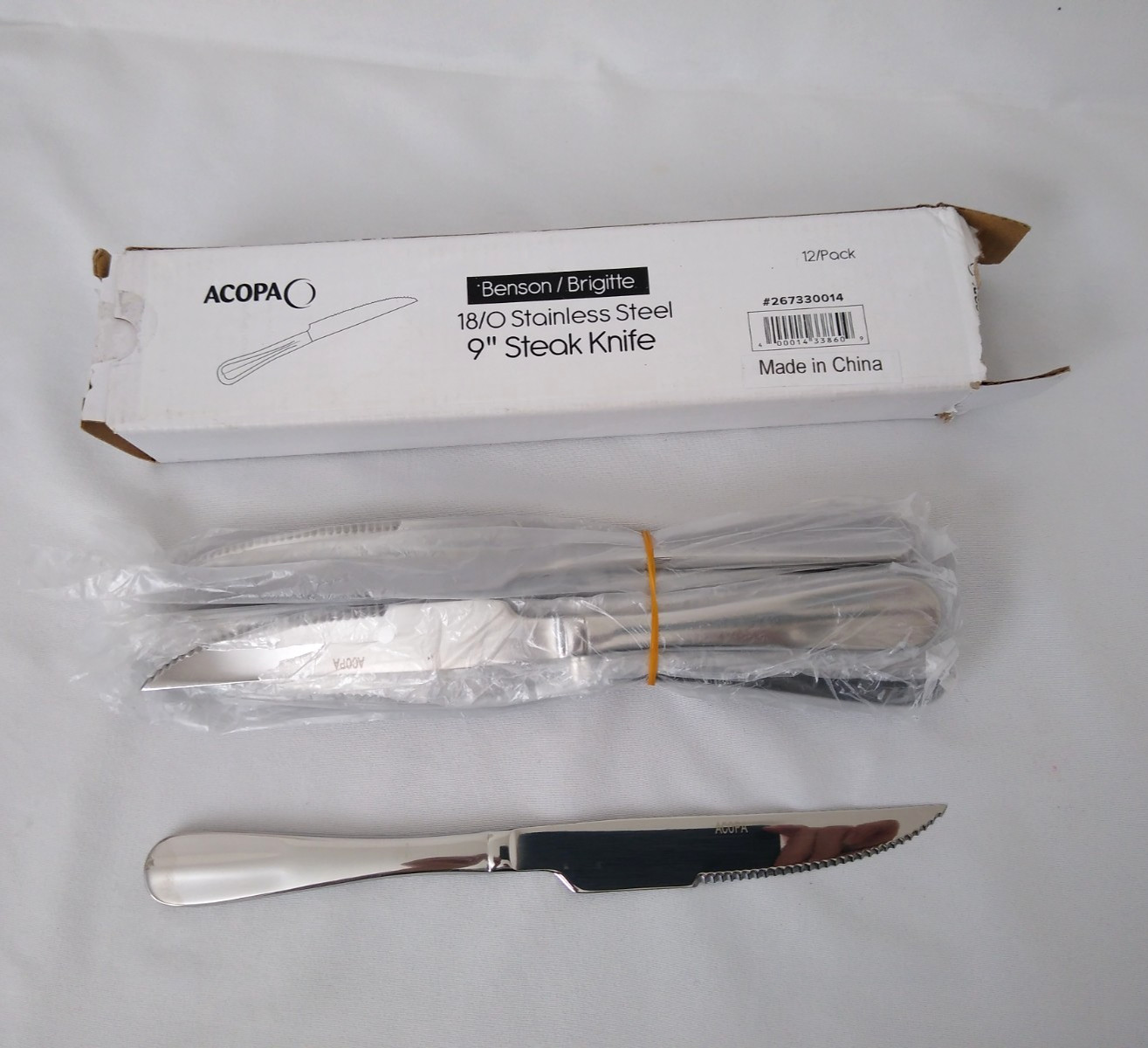 Acopa 18 0 Stainless Steel 9 in Steak Knife 11 Pack Benson Brigitte Flatware