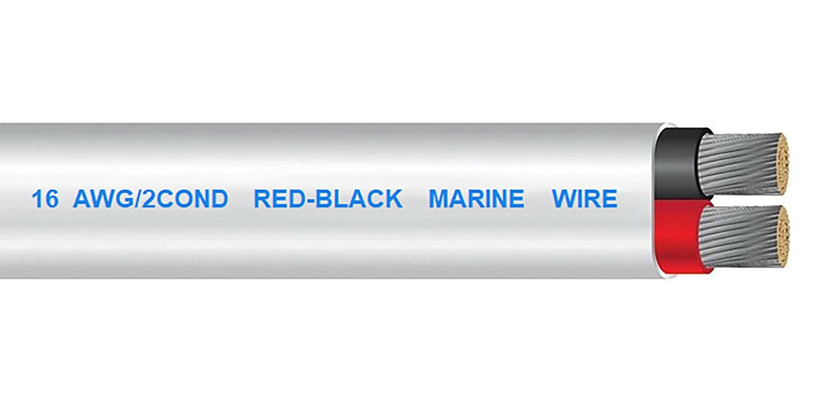 16 Gauge AWG Marine Grade Wire Cable Tinned OFC Copper Duplex 16/2 - 100 Feet