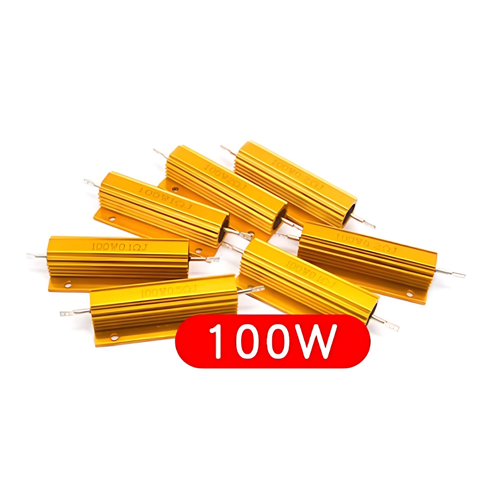 100 200 300 500W Watt High Power Golden Aluminium Load Metal Resistor Wire Wound