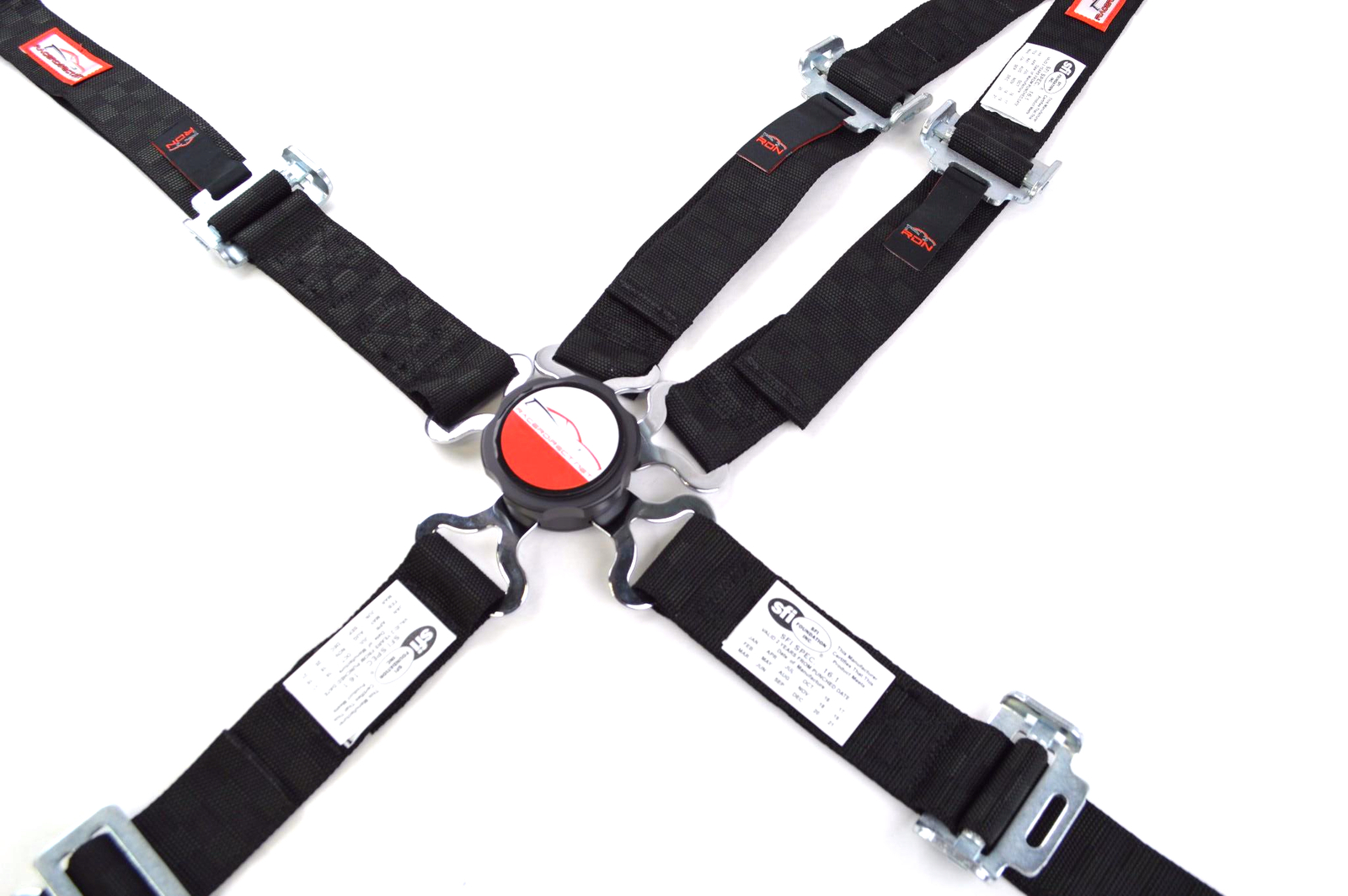 QUARTER MIDGET RACE HARNESS 5 PT CAM LOCK 2" SFI 16.1 V MOUNT BLACK CHECKERBOARD