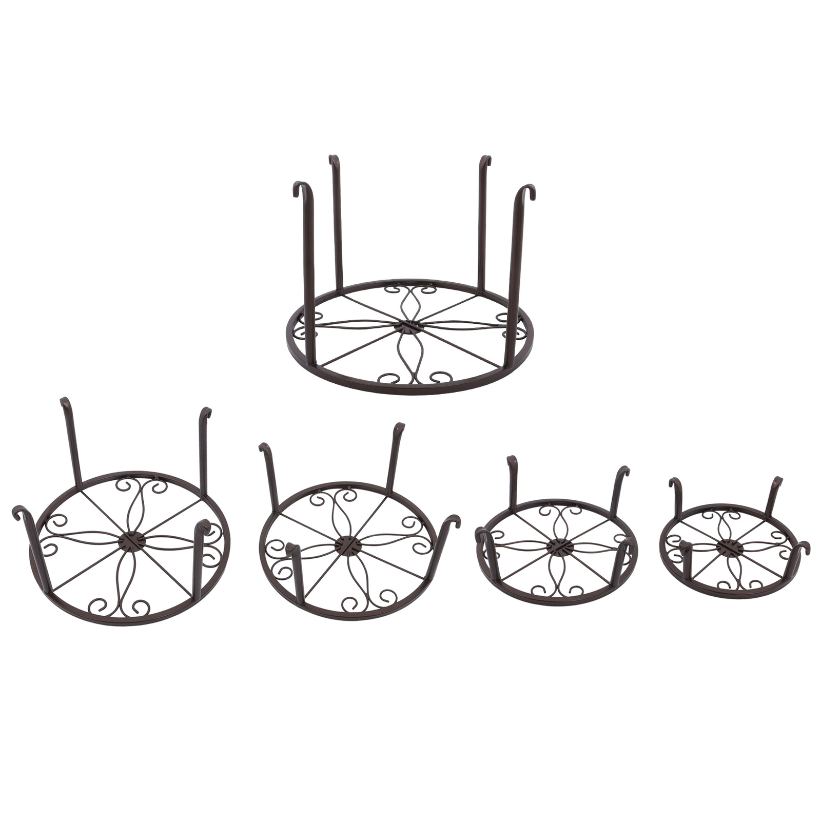 5 Pack Metal Plant Stand Heavy Duty Flower Pot Stands For Outdoor Indoor Plants