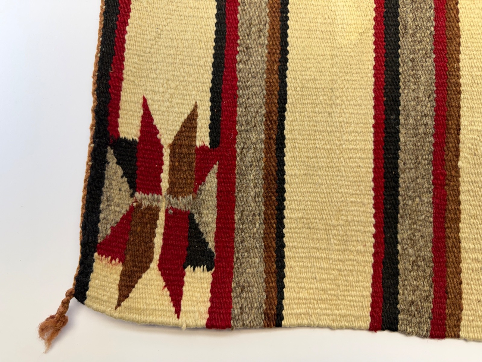 ATQ Navajo Rug Native American Indian Valero Star Saddle Blanket Weaving 30x30