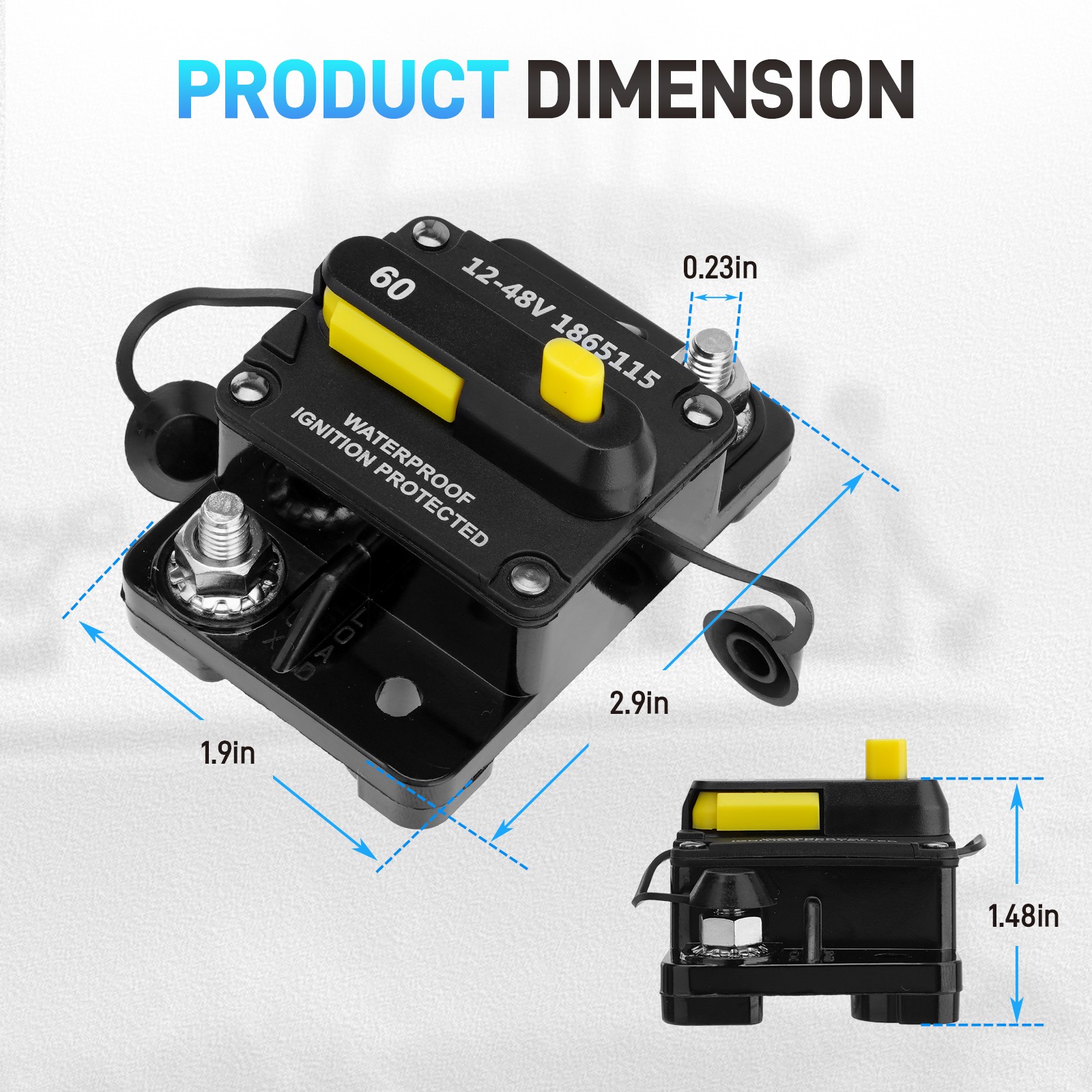 MKR-27 60 AMP Circuit Breaker 1865115 for All Minn Kota Trolling Motors 12-48V