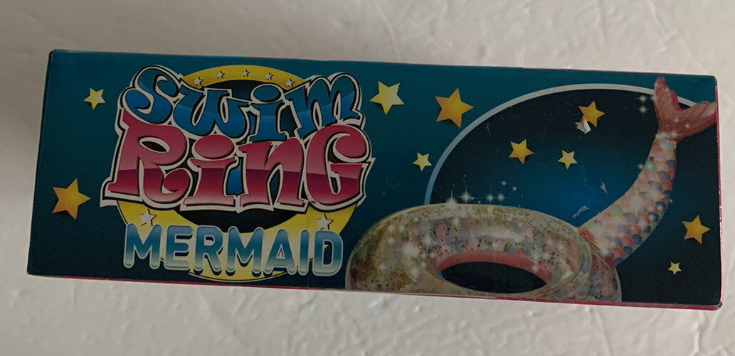 Splash Buddies NEW in Box Swim Ring Mermaid Gold Glitter 41" x 36"