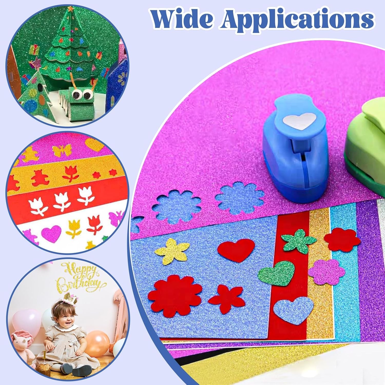 30 Pack Glitter Cardstock Paper Sheets, 30 Colors 6×8inch Shimmering Paper 250g