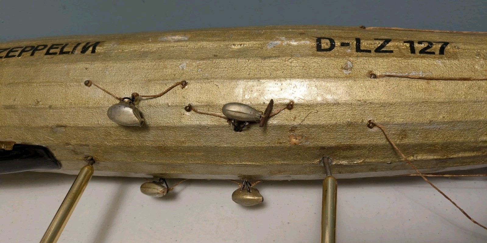 Antique Handmade LZ-127 Graf Zeppelin Germany Paper & Wood Model 1928 AJ
