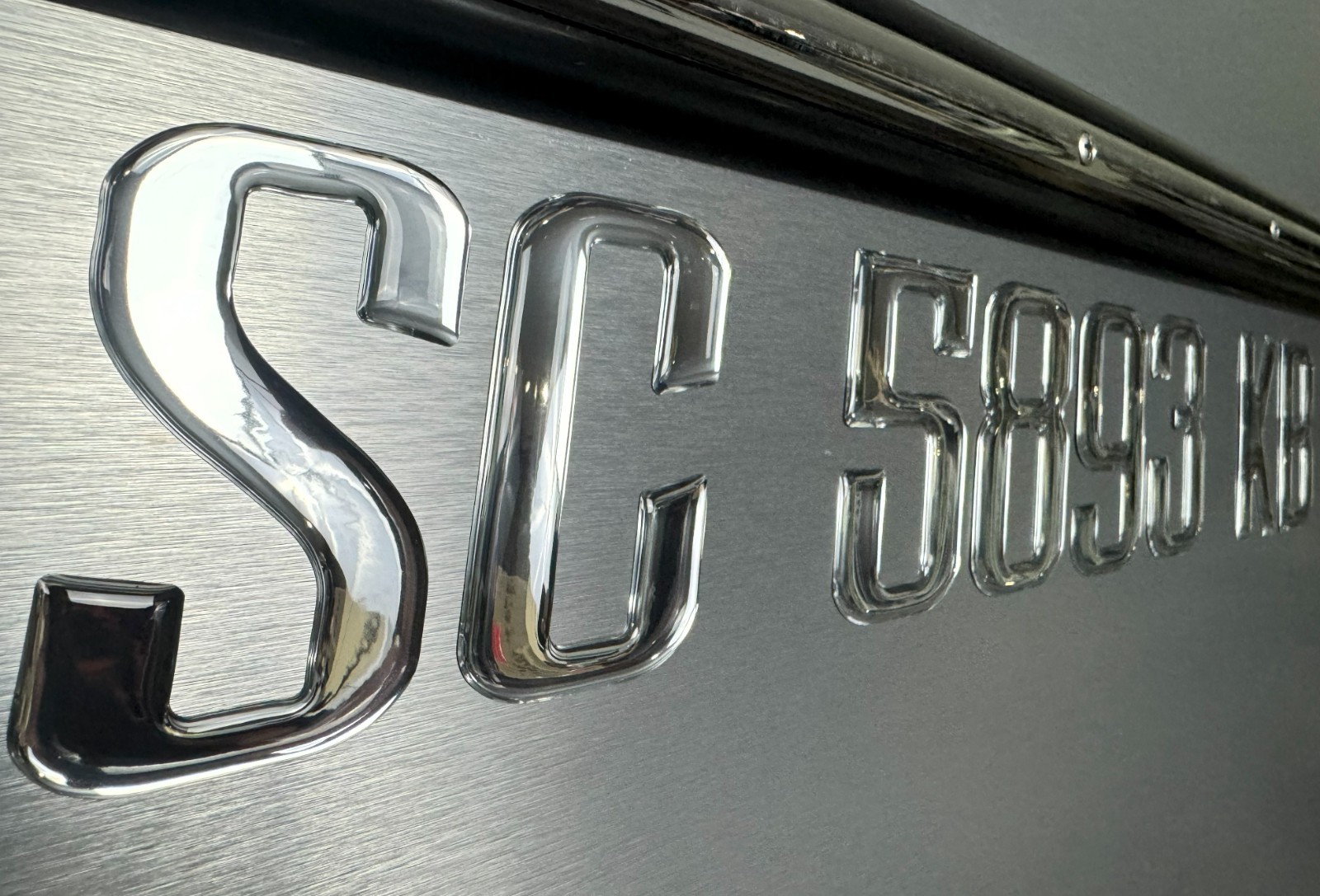 Chrome Boat Registration Numbers Letters 3D Raised Domed Marine Decals