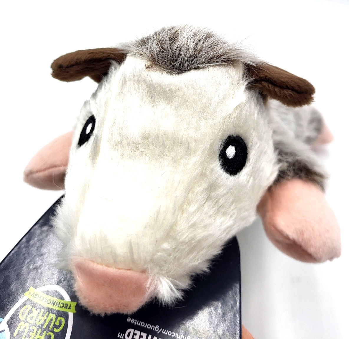 GoDog Flatz Flattie Opossum Large Squeaky Toss & Shake Dog Toy 12"