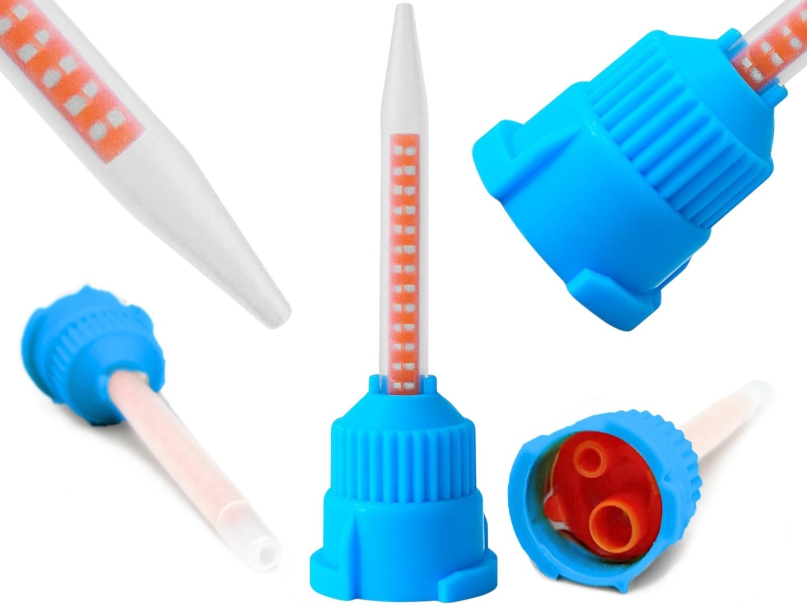 Mixing Tips 10:1 Ratio 5.7cm Crown & Bridge Impression, 50-Pack Blue/Orange