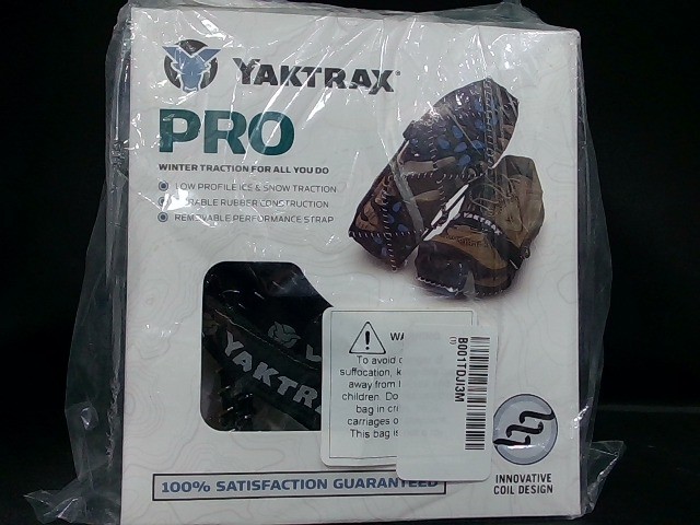 Yaktrax Pro Ice/Snow Boot/Shoe Traction Device Slip-On Grips - Black - Medium