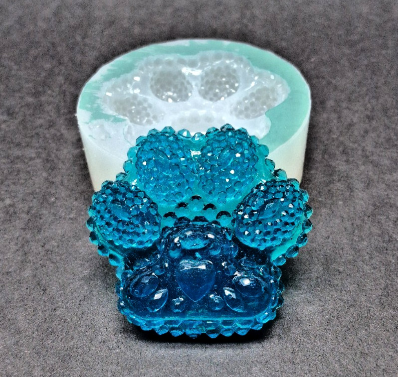 Handmade PAW PRINT diamond pendant J mold-MOLD ONLY