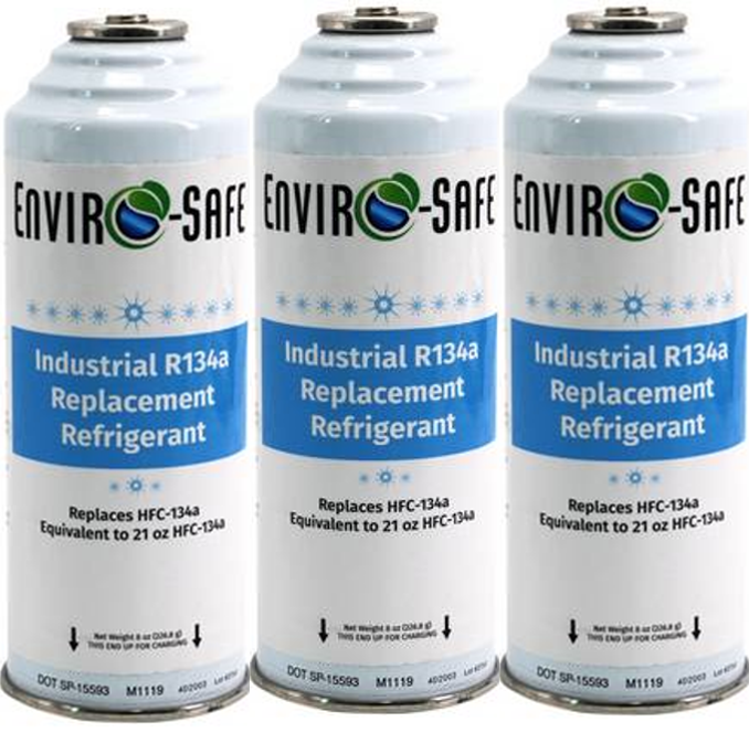 R134a Replacement Refrigerant- 3 Pack, Coldest Refrigerant for Cars, Envirosafe