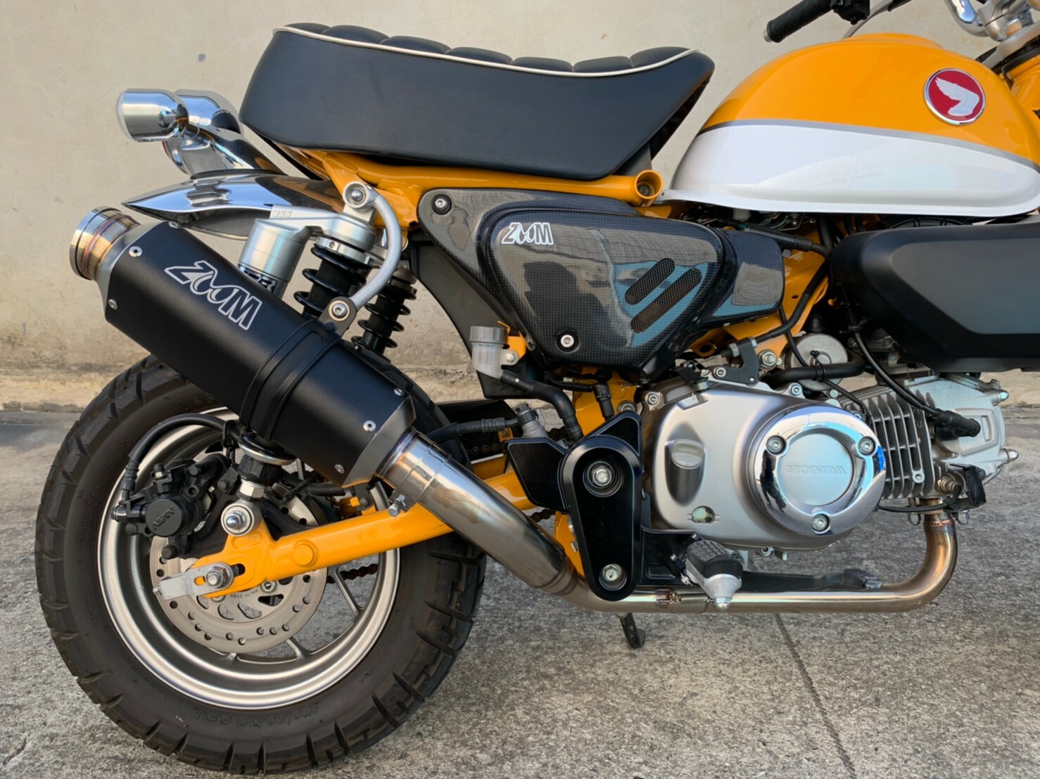 ZoOM Exhaust Polygon Honda monkey 125 Full System Low Mount 2018-2026 Black 2SLZ