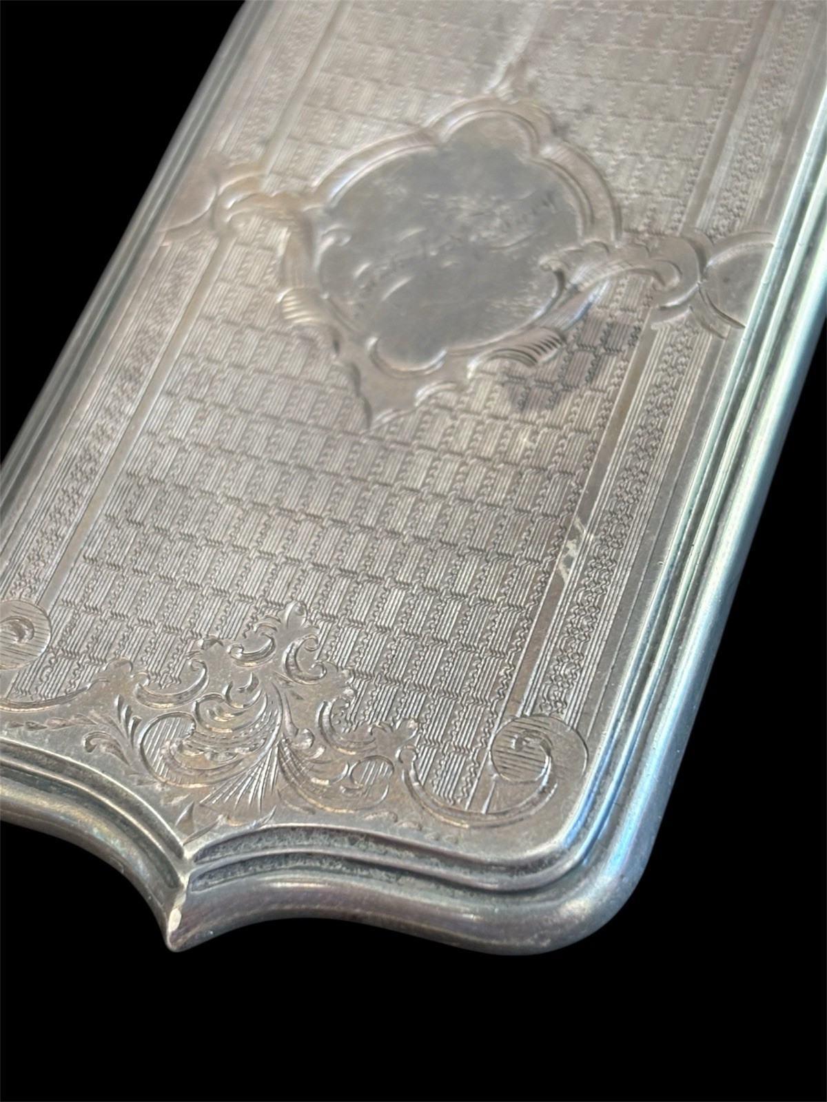 Sterling Silver Edwardian Engraved Cigarette Card Hinged Case 32.7g 925