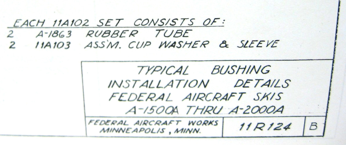 1959 Federal Aircraft Ski Installtn Instrctns 11R125-Cessna Luscombe Piper, plus
