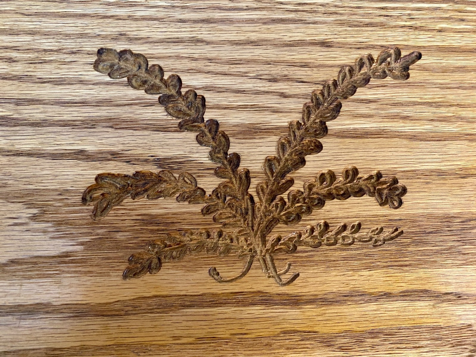 Oak Wood Missal Stand, Cook Book Rest, Bible Holder Carved Wheat Theme