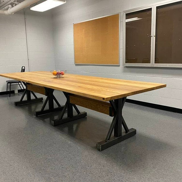 Made In America metal table legs, Farmhouse steel base, Metal table base