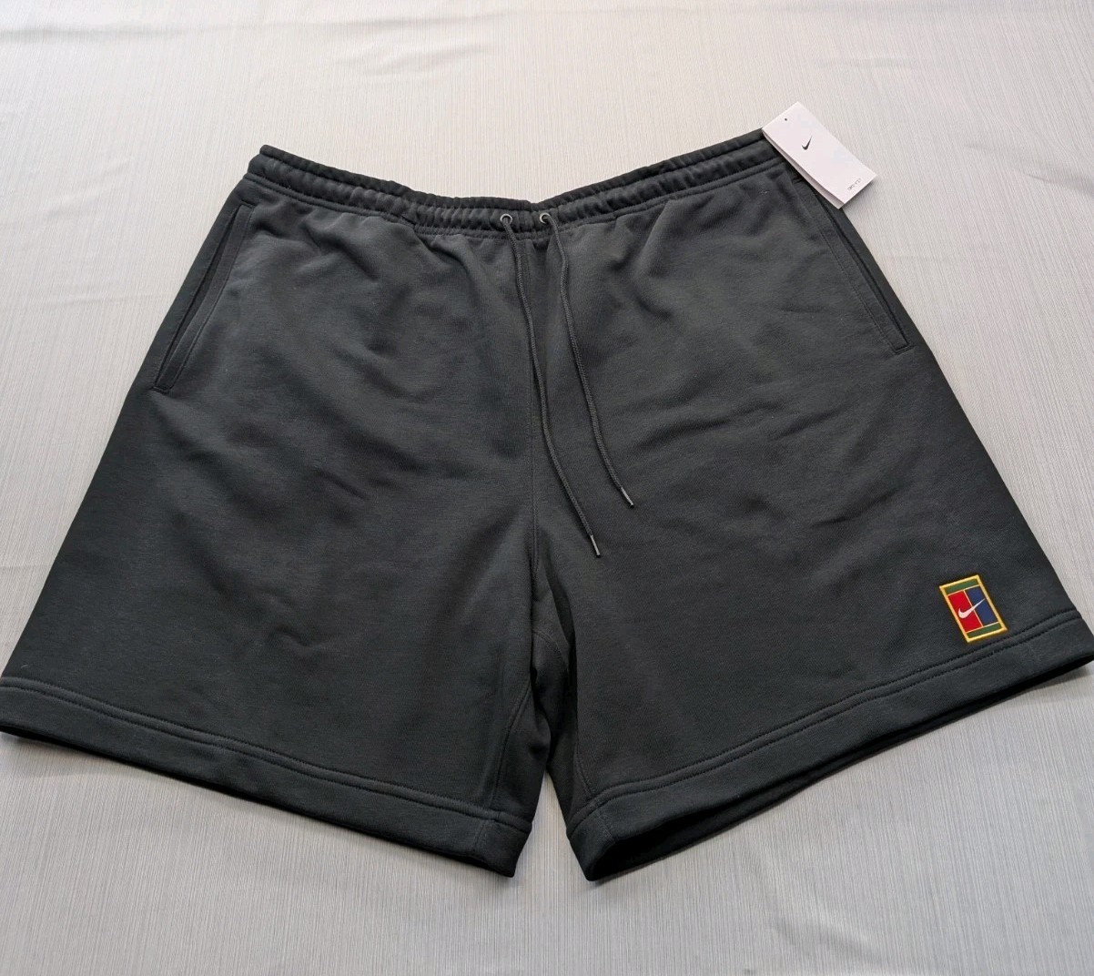 New Men's Nike Court Tennis Heritage Black Fleece Shorts HM6768 Sz XL