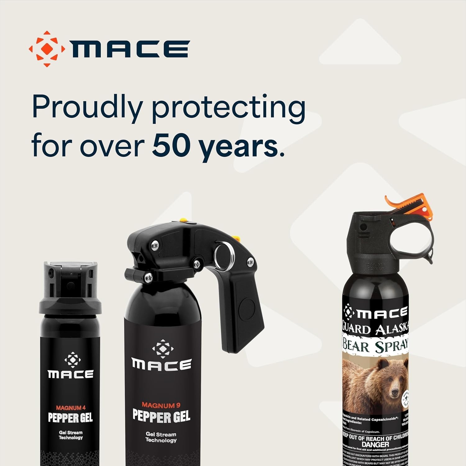 Mace Magnum 9 Pepper Gel Stream 25ft NoWind UV Dye Max Strength Pistol Grip 330g