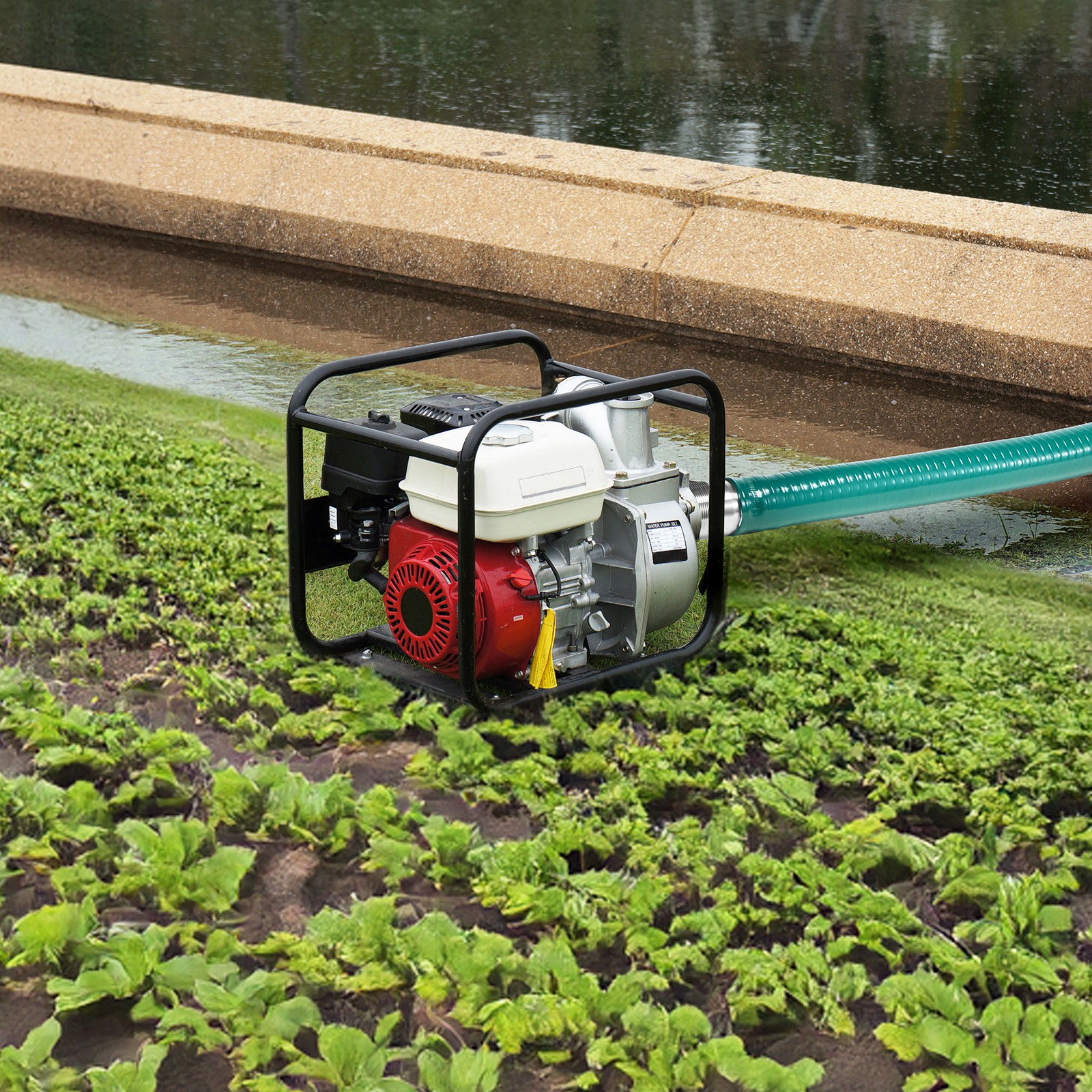 Suction Hose 2 in x 20 ft Green High Quality Hose Complete Fittings