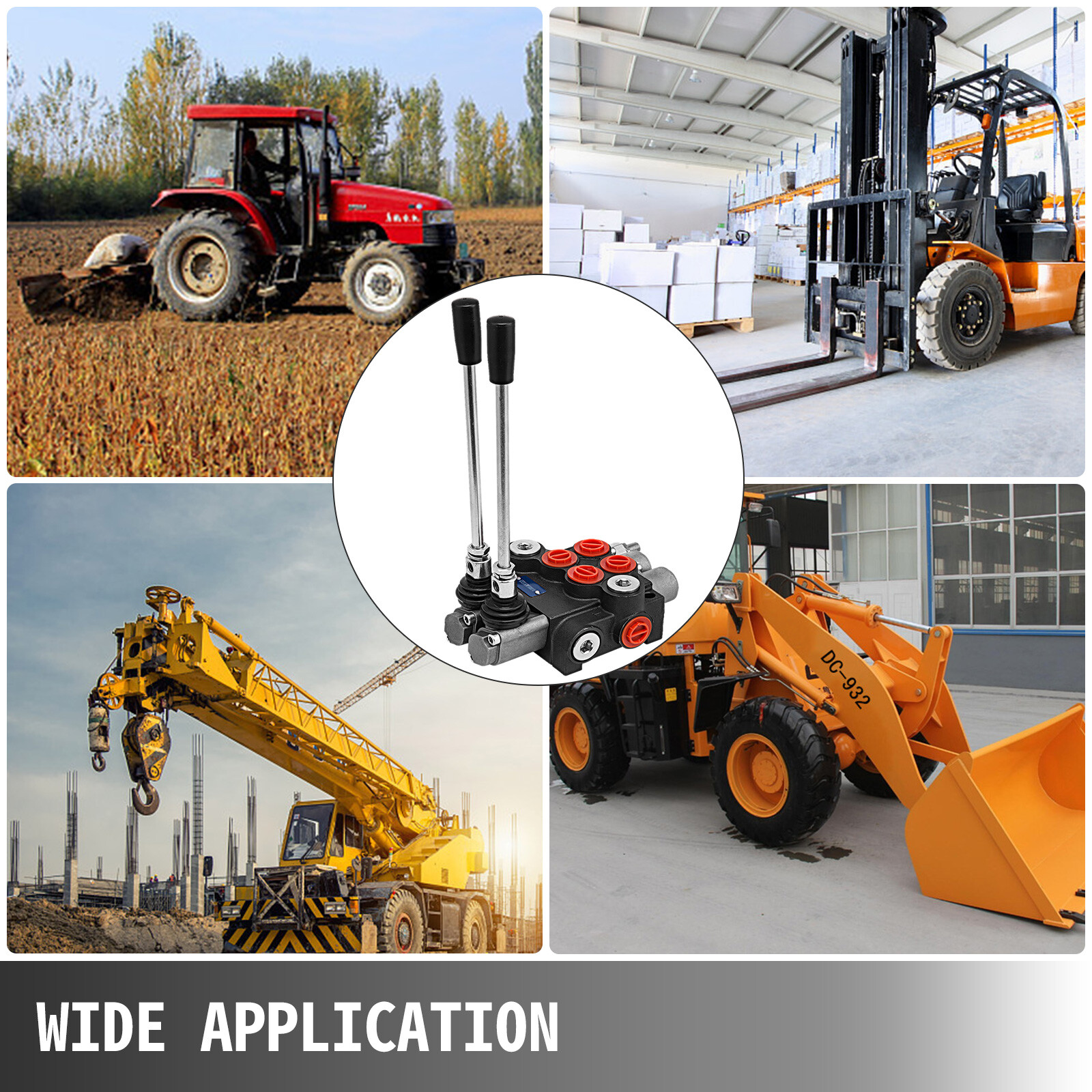 2 Spool Hydraulic Directional Control Valve 11gpm Double Acting Cylinder 40L/min