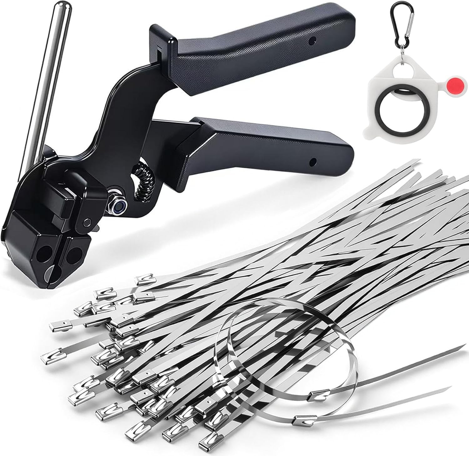 Metal Zip Ties with Stainless Steel Cable Tie Gun, Special Tool For Silver