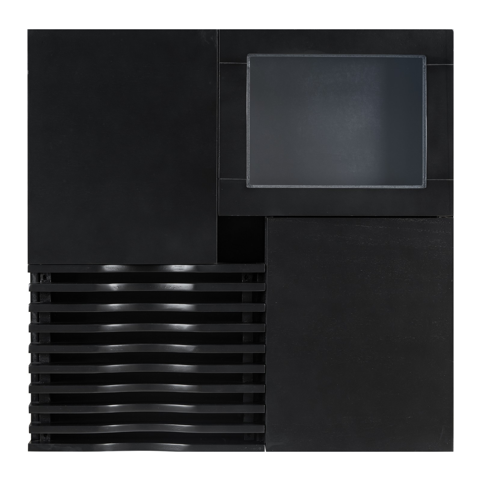 Mid-Century Modern Coffee Table Wooden Square Center Table With Storage Drawers