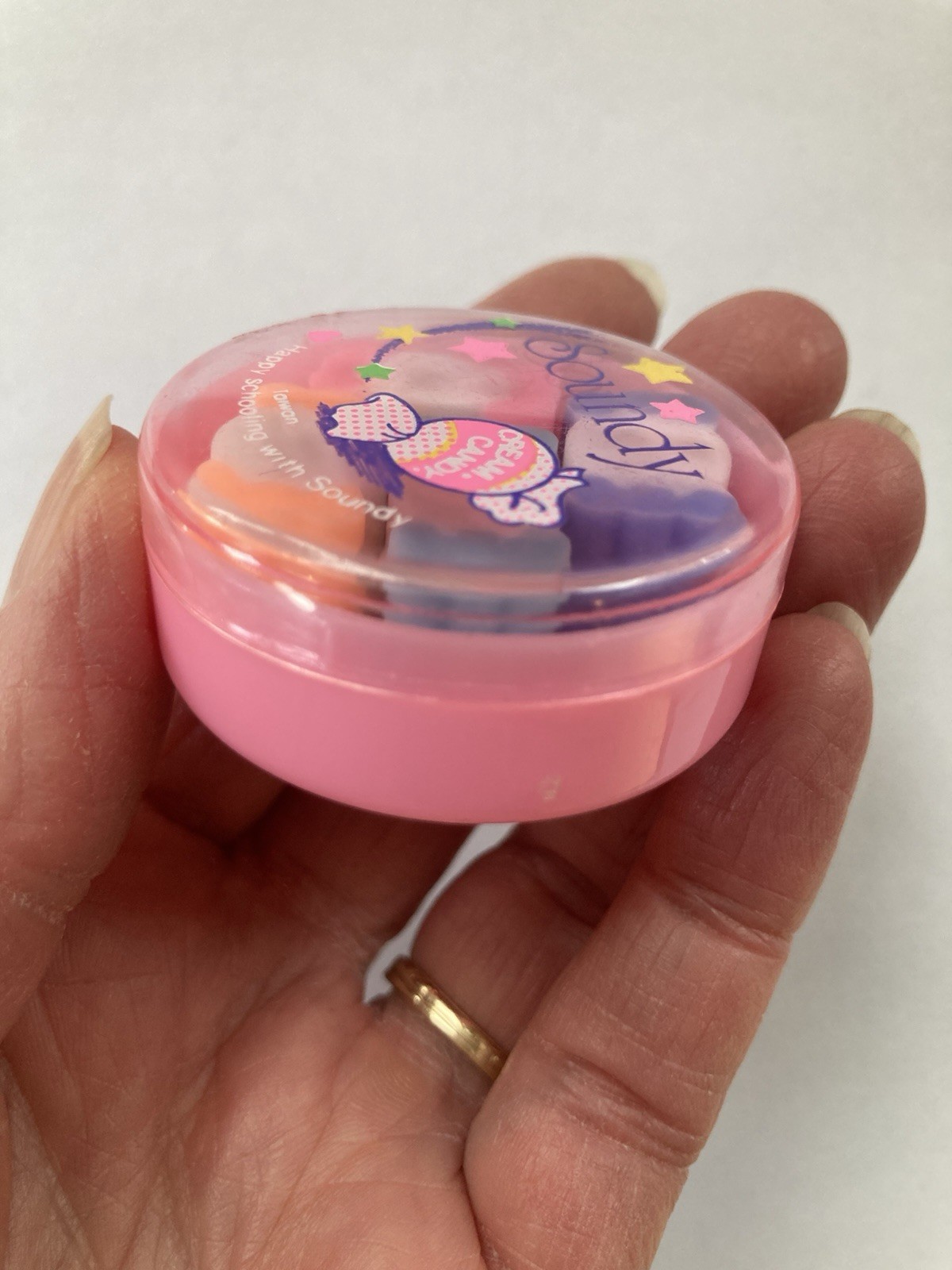 Vintage Soundy Cream Candy Erasers Made in Taiwan Happy Schooling with Soundy