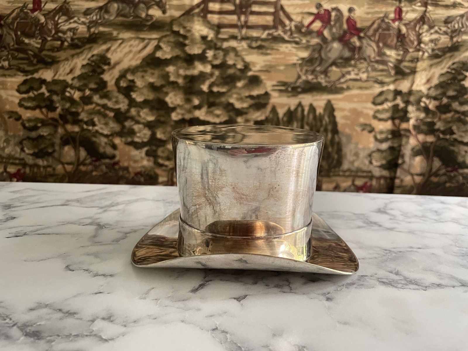 RARE RALPH LAUREN SILVERPLATE BALMORAL FINLEY TOP HAT NUT BOWL TRAY DECANTER