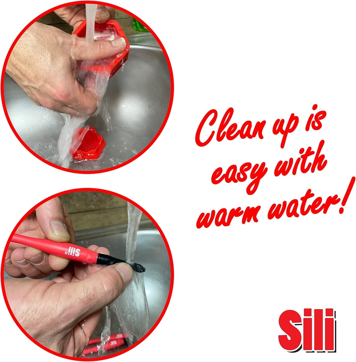 Sili Non-Stick Micro Silicone Glue Brush Wood Glue Applicator Set | Fine